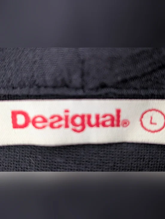 Desigual Purple  Knit Sleeveless Cowl Neck Dress Embroidered Boho Fringe Hem L - Picture 6 of 8